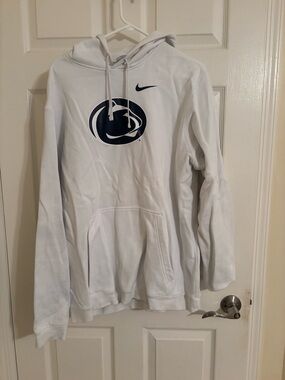Nike White Hoodie with Black Swoosh Tag